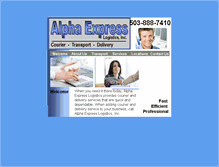 Tablet Screenshot of alphaexpresslogistics.com